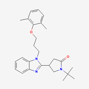 molecular formula C26H33N3O2 B2774359 1-(叔丁基)-4-(1-(3-(2,6-二甲基苯氧基)丙基)-1H-苯并[d]咪唑-2-基)吡咯烷-2-酮 CAS No. 878694-46-3