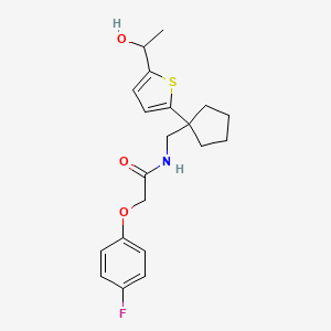 2-(4-fluorophenoxy)-N-((1-(5-(1-hydroxyethyl)thiophen-2-yl)cyclopentyl)methyl)acetamide