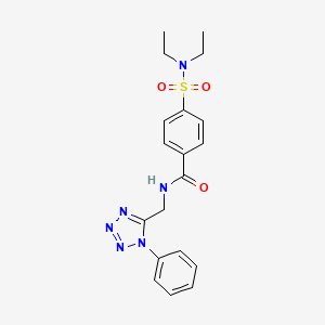 molecular formula C19H22N6O3S B2774364 4-[(diethylamino)sulfonyl]-N-[(1-phenyl-1H-tetrazol-5-yl)methyl]benzamide CAS No. 946308-34-5