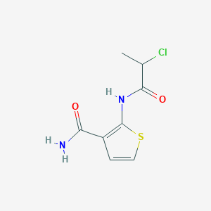 molecular formula C8H9ClN2O2S B2774370 2-(2-Chloropropanamido)thiophene-3-carboxamide CAS No. 879361-67-8