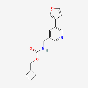 molecular formula C16H18N2O3 B2774372 环丁基甲基((5-(呋喃-3-基)吡啶-3-基)甲基)碳酸酯 CAS No. 2034429-78-0