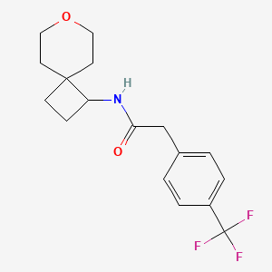 molecular formula C17H20F3NO2 B2774378 N-{7-oxaspiro[3.5]nonan-1-yl}-2-[4-(trifluoromethyl)phenyl]acetamide CAS No. 2176124-65-3