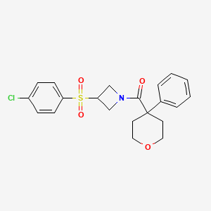 (3-((4-chlorophenyl)sulfonyl)azetidin-1-yl)(4-phenyltetrahydro-2H-pyran-4-yl)methanone