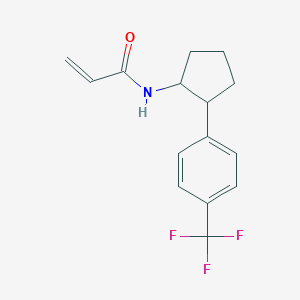molecular formula C15H16F3NO B2774385 N-[2-[4-(Trifluoromethyl)phenyl]cyclopentyl]prop-2-enamide CAS No. 2411270-42-1