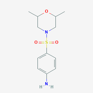 molecular formula C12H18N2O3S B2774395 4-[(2,6-Dimethylmorpholin-4-yl)sulfonyl]aniline CAS No. 750607-99-9