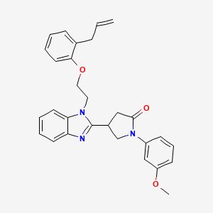 molecular formula C29H29N3O3 B2774396 4-(1-(2-(2-allylphenoxy)ethyl)-1H-benzo[d]imidazol-2-yl)-1-(3-methoxyphenyl)pyrrolidin-2-one CAS No. 912889-37-3