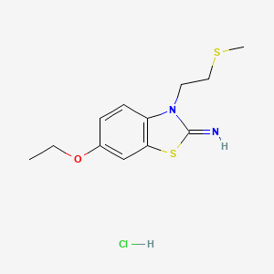 molecular formula C12H17ClN2OS2 B2774412 6-ethoxy-3-(2-(methylthio)ethyl)benzo[d]thiazol-2(3H)-imine hydrochloride CAS No. 2034403-11-5