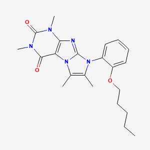 molecular formula C22H27N5O3 B2774419 2,4,7,8-Tetramethyl-6-(2-pentoxyphenyl)purino[7,8-a]imidazole-1,3-dione CAS No. 922464-35-5
