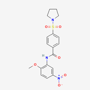 molecular formula C18H19N3O6S B2774421 N-(2-methoxy-5-nitrophenyl)-4-pyrrolidin-1-ylsulfonylbenzamide CAS No. 325988-10-1
