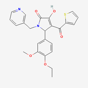 molecular formula C24H22N2O5S B2774438 2-(4-ethoxy-3-methoxyphenyl)-4-hydroxy-1-(pyridin-3-ylmethyl)-3-(thiophene-2-carbonyl)-2H-pyrrol-5-one CAS No. 1260595-02-5