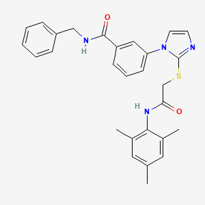 N-benzyl-3-(2-((2-(mesitylamino)-2-oxoethyl)thio)-1H-imidazol-1-yl)benzamide