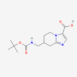 molecular formula C14H21N3O4 B2774445 7-[[(2-Methylpropan-2-yl)oxycarbonylamino]methyl]-5,6,7,8-tetrahydroimidazo[1,2-a]pyridine-3-carboxylic acid CAS No. 2386163-93-3