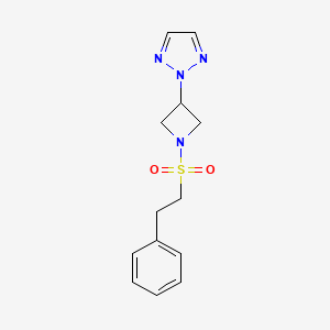 molecular formula C13H16N4O2S B2774452 2-(1-(phenethylsulfonyl)azetidin-3-yl)-2H-1,2,3-triazole CAS No. 2192745-90-5