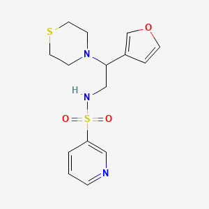 molecular formula C15H19N3O3S2 B2774459 N-(2-(furan-3-yl)-2-thiomorpholinoethyl)pyridine-3-sulfonamide CAS No. 2034343-36-5
