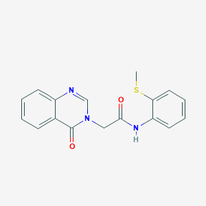 molecular formula C17H15N3O2S B277446 N-[2-(methylsulfanyl)phenyl]-2-(4-oxo-3(4H)-quinazolinyl)acetamide 
