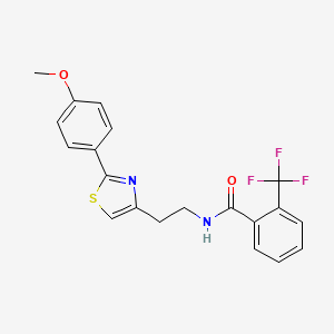 molecular formula C20H17F3N2O2S B2774470 N-(2-(2-(4-methoxyphenyl)thiazol-4-yl)ethyl)-2-(trifluoromethyl)benzamide CAS No. 863555-96-8