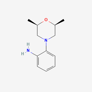 molecular formula C12H18N2O B2774471 2-((2R,6S)-2,6-Dimethylmorpholino)aniline CAS No. 1598656-96-2