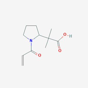 molecular formula C11H17NO3 B2774473 2-Methyl-2-(1-prop-2-enoylpyrrolidin-2-yl)propanoic acid CAS No. 2305298-92-2