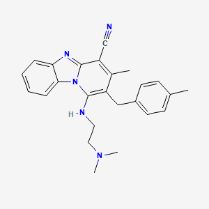 molecular formula C25H27N5 B2774483 1-{[2-(Dimethylamino)ethyl]amino}-3-methyl-2-(4-methylbenzyl)pyrido[1,2-a]benzimidazole-4-carbonitrile CAS No. 849827-19-6