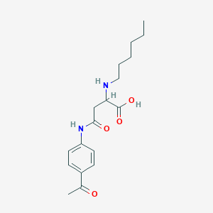 molecular formula C18H26N2O4 B2774490 4-((4-Acetylphenyl)amino)-2-(hexylamino)-4-oxobutanoic acid CAS No. 1046767-98-9