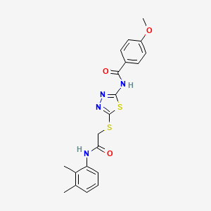 molecular formula C20H20N4O3S2 B2774494 N-(5-((2-((2,3-dimethylphenyl)amino)-2-oxoethyl)thio)-1,3,4-thiadiazol-2-yl)-4-methoxybenzamide CAS No. 392294-42-7