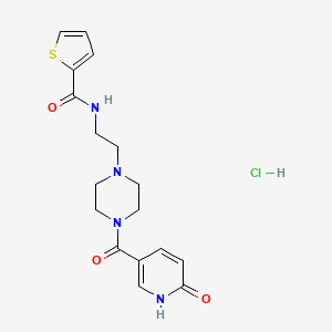 N-(2-(4-(6-oxo-1,6-dihydropyridine-3-carbonyl)piperazin-1-yl)ethyl)thiophene-2-carboxamide hydrochloride
