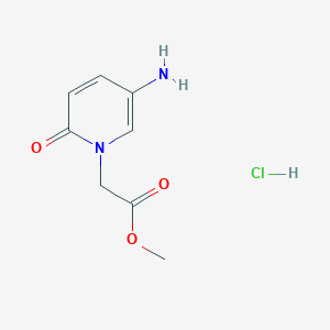 molecular formula C8H11ClN2O3 B2774517 盐酸甲基2-(5-氨基-2-氧代-1,2-二氢吡啶-1-基)乙酸酯 CAS No. 2472672-00-5