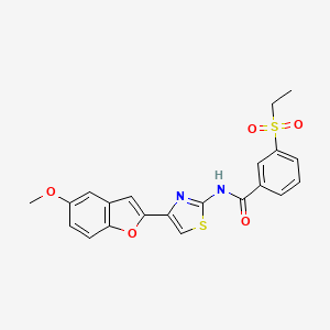 3-(ethylsulfonyl)-N-(4-(5-methoxybenzofuran-2-yl)thiazol-2-yl)benzamide
