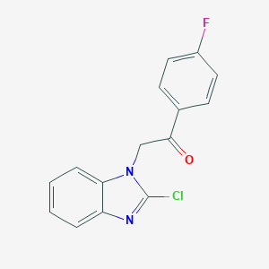 molecular formula C15H10ClFN2O B277452 2-(2-chloro-1H-benzimidazol-1-yl)-1-(4-fluorophenyl)ethanone 
