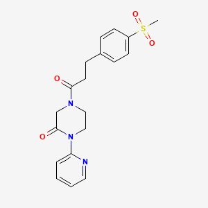 4-(3-(4-(Methylsulfonyl)phenyl)propanoyl)-1-(pyridin-2-yl)piperazin-2-one