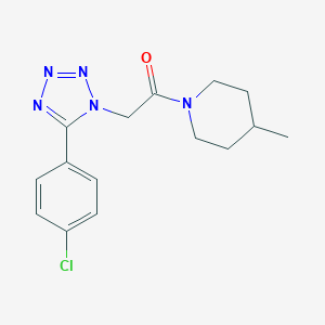 molecular formula C15H18ClN5O B277453 1-{[5-(4-chlorophenyl)-1H-tetraazol-1-yl]acetyl}-4-methylpiperidine 