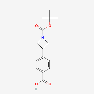 molecular formula C15H19NO4 B2774541 4-(1-(tert-Butoxycarbonyl)azetidin-3-yl)benzoic acid CAS No. 908334-10-1
