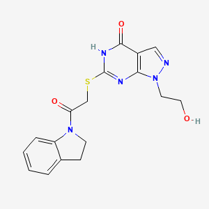 1-(2-hydroxyethyl)-6-((2-(indolin-1-yl)-2-oxoethyl)thio)-1H-pyrazolo[3,4-d]pyrimidin-4(5H)-one