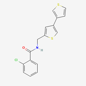 molecular formula C16H12ClNOS2 B2774547 N-({[3,3'-bithiophene]-5-yl}methyl)-2-chlorobenzamide CAS No. 2379996-67-3