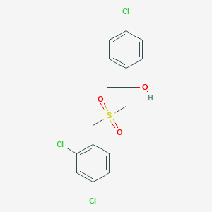 molecular formula C16H15Cl3O3S B2774548 2-(4-氯苯基)-1-[(2,4-二氯苯甲基)磺酰]-2-丙醇 CAS No. 338412-42-3