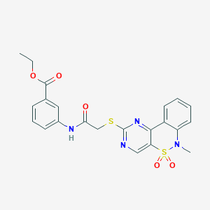 ethyl 3-({[(6-methyl-5,5-dioxido-6H-pyrimido[5,4-c][2,1]benzothiazin-2-yl)thio]acetyl}amino)benzoate