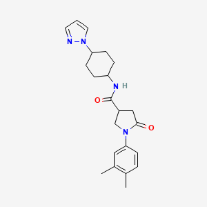 1-(3,4-dimethylphenyl)-5-oxo-N-[4-(1H-pyrazol-1-yl)cyclohexyl]pyrrolidine-3-carboxamide