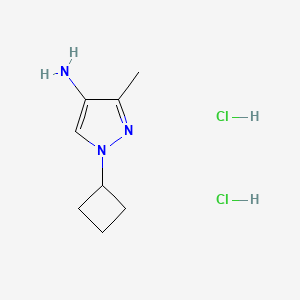 molecular formula C8H15Cl2N3 B2774559 1-环丁基-3-甲基吡唑-4-胺;二盐酸盐 CAS No. 2243508-98-5