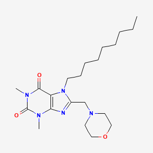 molecular formula C21H35N5O3 B2774561 1,3-Dimethyl-8-(morpholin-4-ylmethyl)-7-nonylpurine-2,6-dione CAS No. 676156-01-7