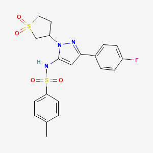 N-(1-(1,1-dioxidotetrahydrothiophen-3-yl)-3-(4-fluorophenyl)-1H-pyrazol-5-yl)-4-methylbenzenesulfonamide
