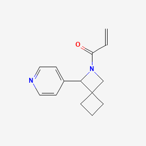 molecular formula C14H16N2O B2774584 1-(3-Pyridin-4-yl-2-azaspiro[3.3]heptan-2-yl)prop-2-en-1-one CAS No. 2176573-24-1
