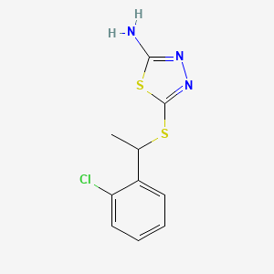 molecular formula C10H10ClN3S2 B2774586 5-{[1-(2-Chlorophenyl)ethyl]sulfanyl}-1,3,4-thiadiazol-2-amine CAS No. 540515-51-3