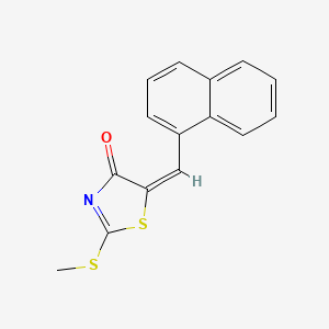 molecular formula C15H11NOS2 B2774588 2-(methylsulfanyl)-5-[(E)-1-naphthylmethylidene]-1,3-thiazol-4(5H)-one CAS No. 866040-92-8