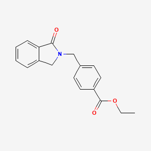 molecular formula C18H17NO3 B2774600 ethyl 4-[(1-oxo-1,3-dihydro-2H-isoindol-2-yl)methyl]benzenecarboxylate CAS No. 861211-67-8
