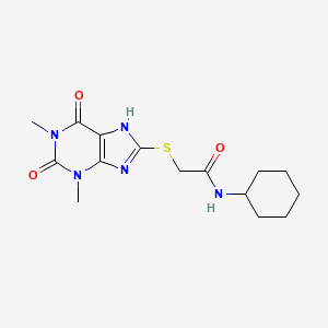 2-(1,3-dimethyl-2,6-dioxo(1,3-dihydropurin-8-ylthio))-N-cyclohexylacetamide