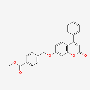 molecular formula C24H18O5 B2774602 甲酸4-(((2-氧代-4-苯基-2H-香豆素-7-基)氧基)甲基)苯甲酸酯 CAS No. 329704-63-4