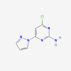 molecular formula C7H6ClN5 B2774605 4-chloro-6-(1H-pyrazol-1-yl)pyrimidin-2-amine CAS No. 115930-71-7