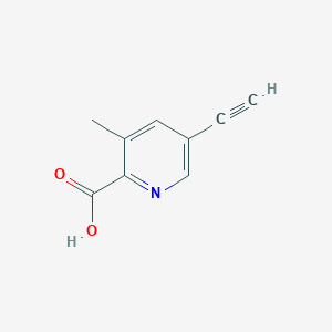 molecular formula C9H7NO2 B2774608 5-乙炔基-3-甲基吡啶-2-羧酸 CAS No. 1824321-79-0