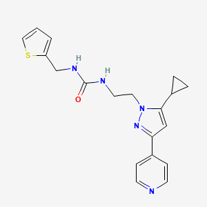 molecular formula C19H21N5OS B2774611 1-(2-(5-cyclopropyl-3-(pyridin-4-yl)-1H-pyrazol-1-yl)ethyl)-3-(thiophen-2-ylmethyl)urea CAS No. 1797327-81-1