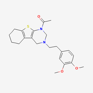1-[3-[2-(3,4-Dimethoxyphenyl)ethyl]-2,4,5,6,7,8-hexahydro-[1]benzothiolo[2,3-d]pyrimidin-1-yl]ethanone